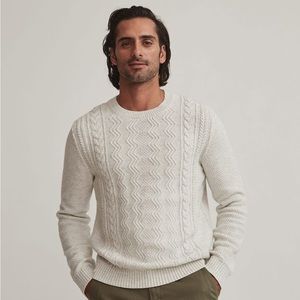 RW&Co Cable knit sweater off white med